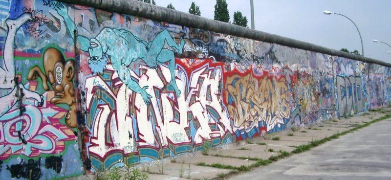 Berlinmuren set fra Vest-Berlin